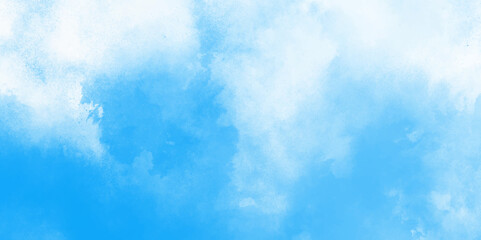 Abstract white and blue isolated cloud cumulus clouds. blue  aquarelle painted realistic fog or mist smoky textured canvas design. White and ash messy wall stucco texture background.	
