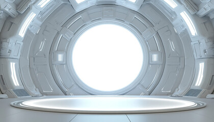 Fototapeta premium 3D Mech Style C4D Science Fiction Technology Exhibition Background 