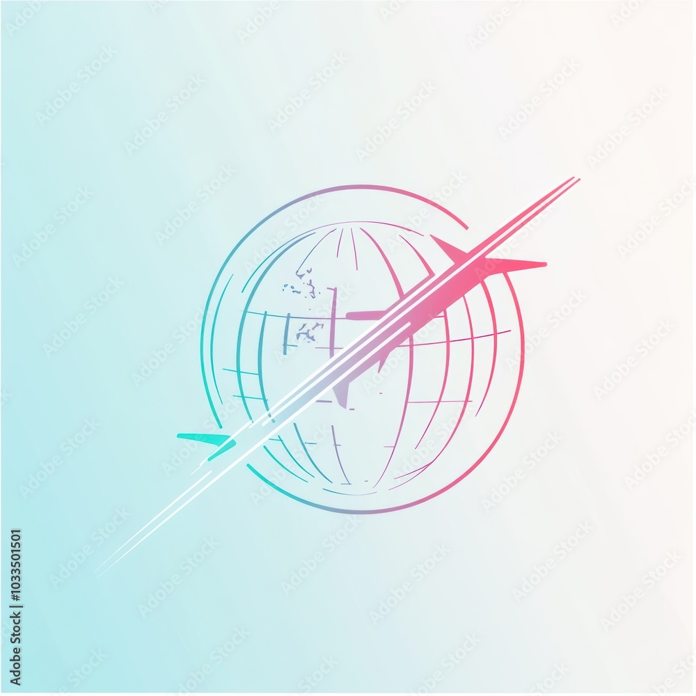 Poster This design features a simple globe with an airplane marking its journey, representing the excitement of exploring distant destinations. Generative AI