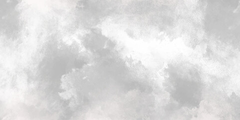 Abstract white and gray isolated cloud cumulus clouds. Gray aquarelle painted realistic fog or mist smoky textured canvas design. White and ash messy wall stucco texture background.	
