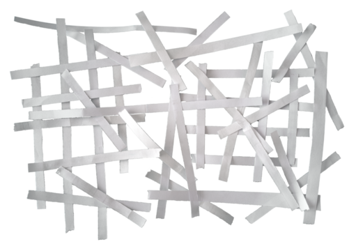 bandes de feuilles de papier passées au broyeur, PNG sur fond transparent