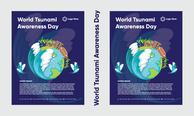 Simple flat victor world tsunami Awareness day