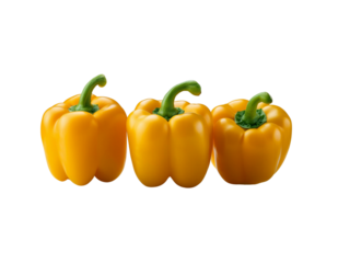 Golden Yellow Bell Pepper Isolated on Transparent Background