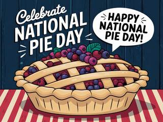 Celebrate national pie day with a delicious berry pie and festive decor