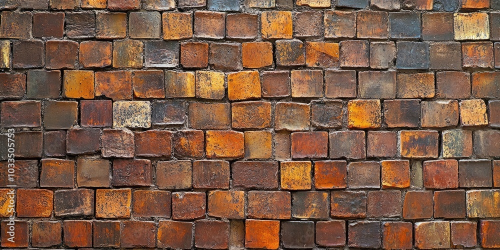 Poster Brick walls display the pattern of the bricks in their natural colors, creating a background that is inherently colored.