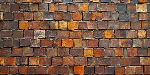 Brick walls display the pattern of the bricks in their natural colors, creating a background that is inherently colored.