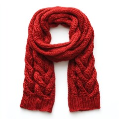 Cozy red knitted scarf