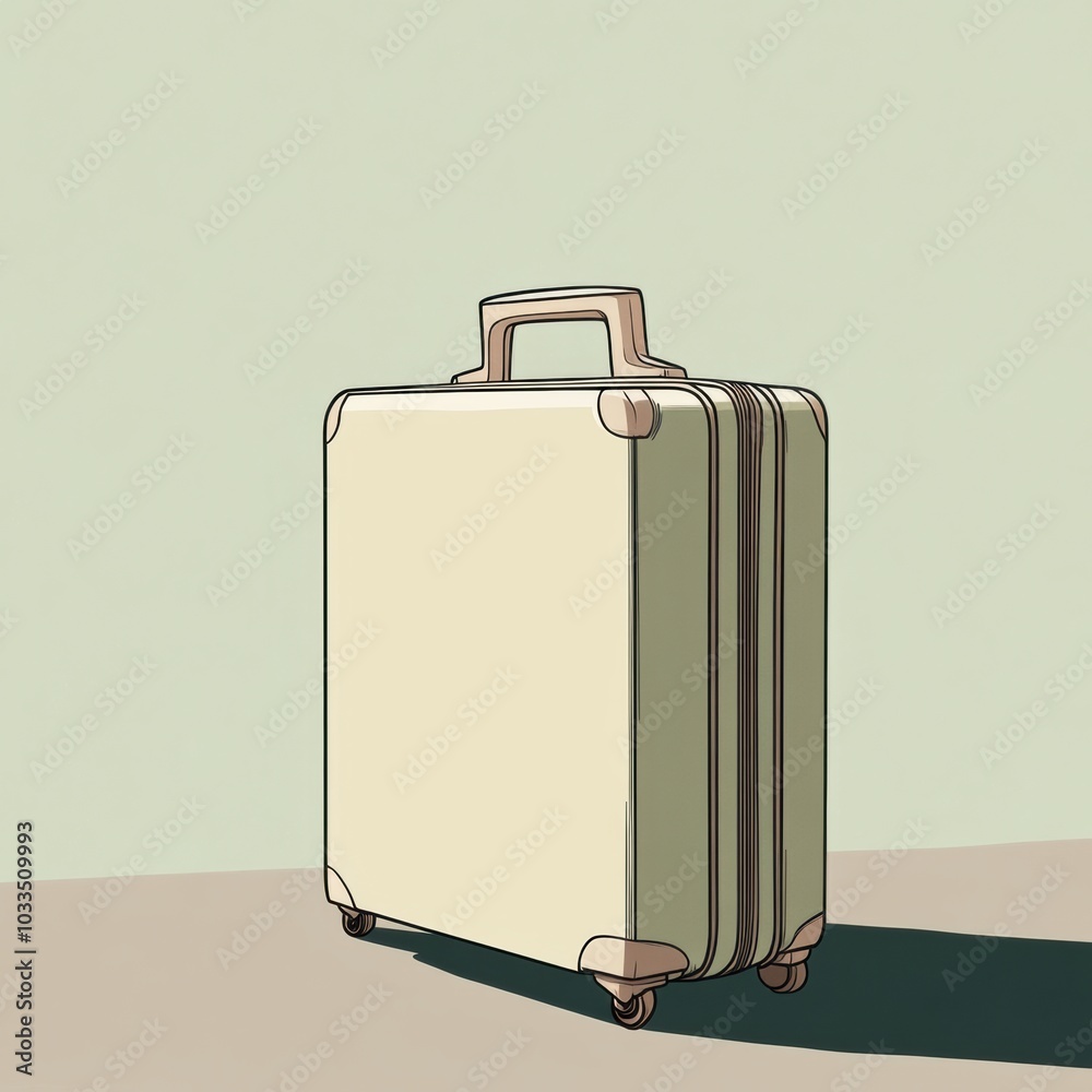 Leinwandbilder this illustration showcases a well-crafted suitcase with a handle, highlighting simplicity and funct