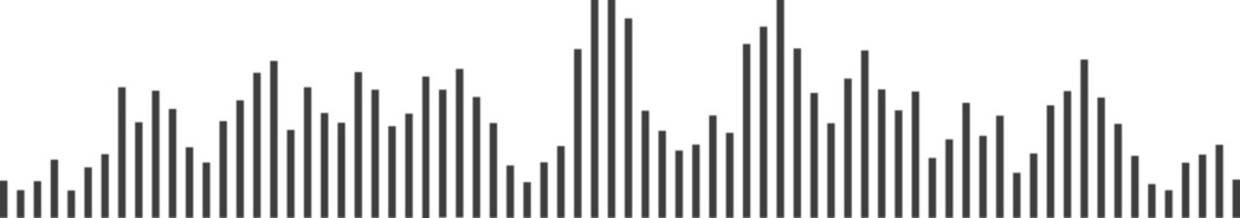 Sound wave or voice message waveform. Podcast, media record, radio signal. Decibel audio record icon