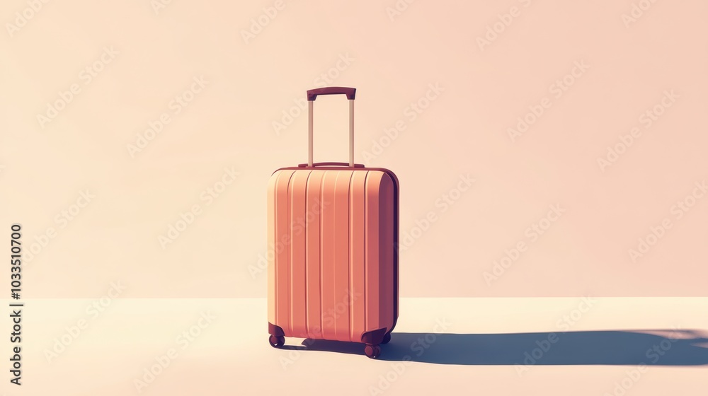 Fototapete this artwork showcases a sleek suitcase with a handle, emphasizing its minimalist design against a s