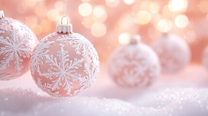 Charming Christmas Ornaments on Soft Background
