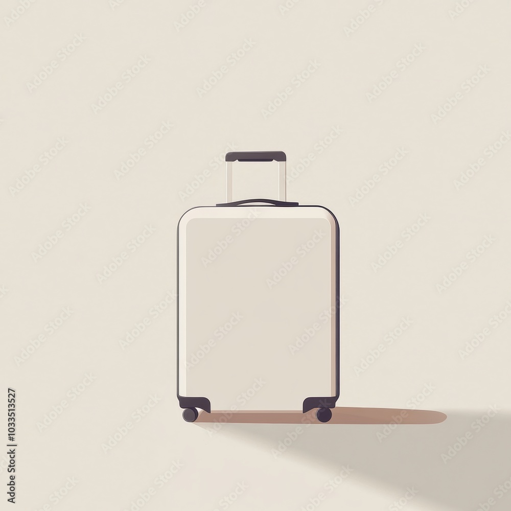 Aufkleber This minimalist suitcase illustration features clean lines and a sleek design, perfect for conveying effortless travel style. Generative AI