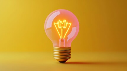 Vibrant Light Bulb with Neon Glow Effect