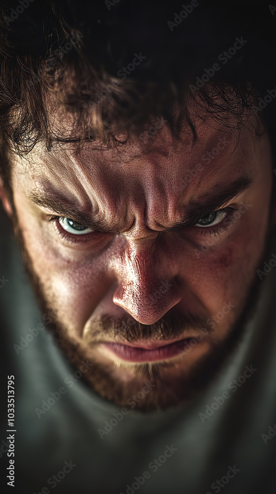 Canvas Prints Intense Emotional Portrait Showing Anger and Frustration  