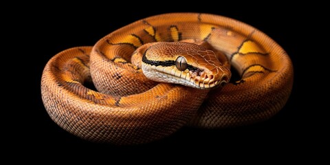 Obraz premium Bolivian Boa (Boa constrictor amarali) set against a black background.