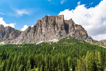 Fototapeta premium Beautiful mountain landscape in the Dolomites in Italy, a UNESCO World Heritage Site.