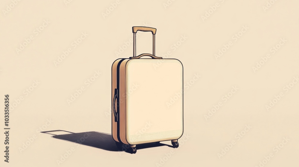 Leinwandbilder the illustration features a well-defined suitcase with a sturdy handle, showcasing a minimalist desi