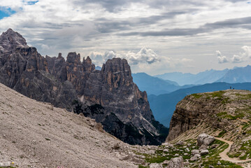 Beautiful mountain landscape in the Dolomites in Italy, a UNESCO World Heritage Site.