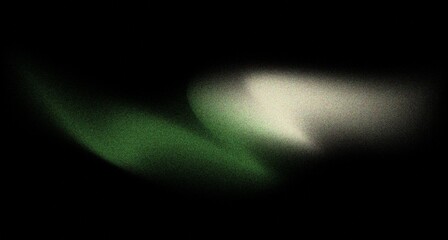 Green abstract glowing light color gradient shape background black grainy backdrop