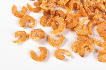 dried shrimp isolated on white background