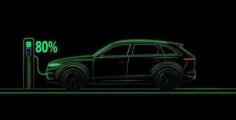 New energy electric vehicles are charging
