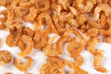dried shrimp isolated on white background