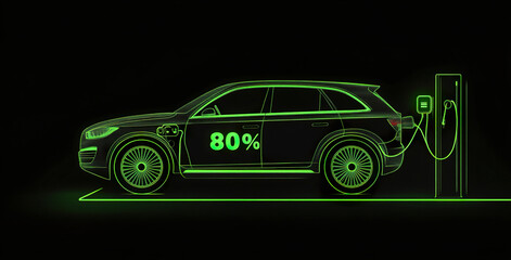 New energy electric vehicles are charging
