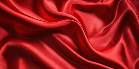 Beautiful, smooth red satin with copy space.