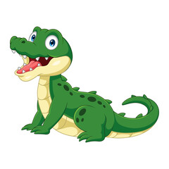 Cartoon crocodile isolated on white background