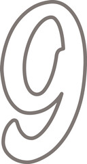 Illustration of Number Nine in Line Art Vector Icon