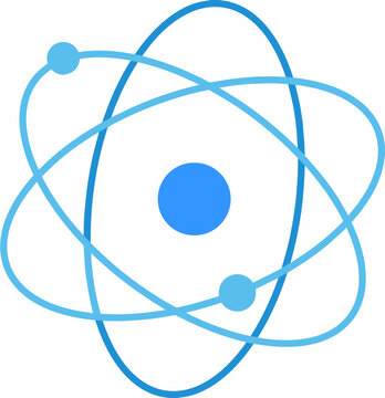 blue atom orbits science concept clip art preview