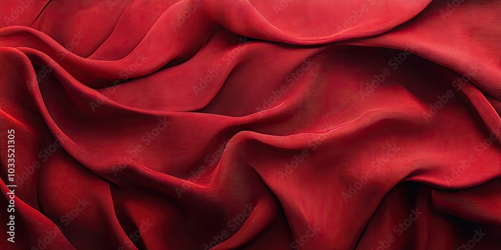 Aufkleber An elegant abstract pattern of red or dark red fabric that has a slightly wavy appearance.