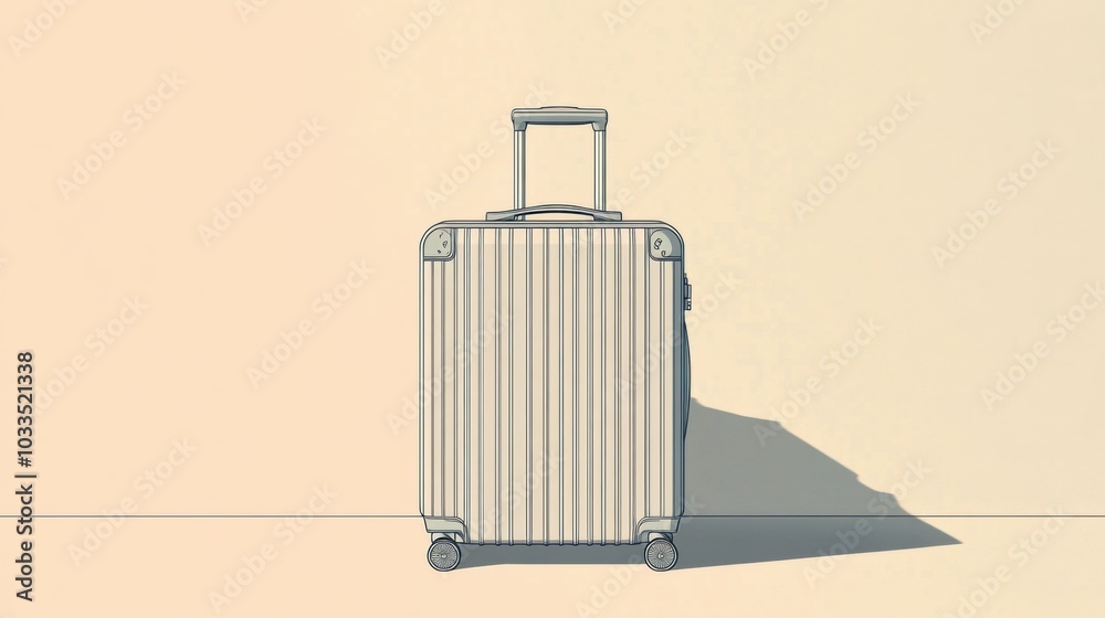 Aufkleber this illustration features a suitcase with clean lines and a handle, showcasing minimalist design id