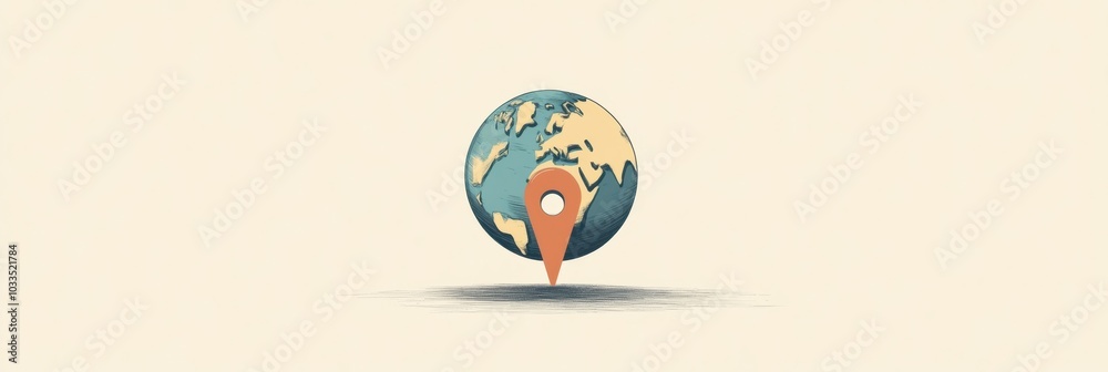 Leinwandbilder A globe showcases one highlighted destination with a location pin, symbolizing travel and adventure opportunities for explorers. Generative AI