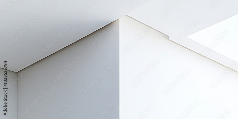 Poster abstract background of the room's upper corner. photograph of a white wall corner. the angle of the 