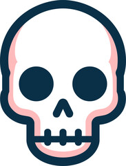 cute skull head vector illustration sticker style