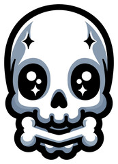 cute skullhead vector icon stiker style