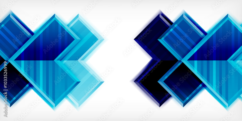 Aufkleber Arrow symbols created with 3d effects and line texture geometric abstract background