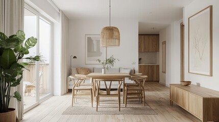 Scandinavian interior photography with natural materials and a simple, clean look