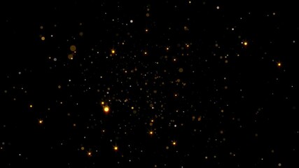 Abstract background with glittering gold dust particles on a black background. - Powered by Adobe