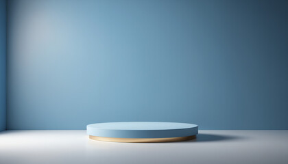 Blue Podium Background for Product Display.