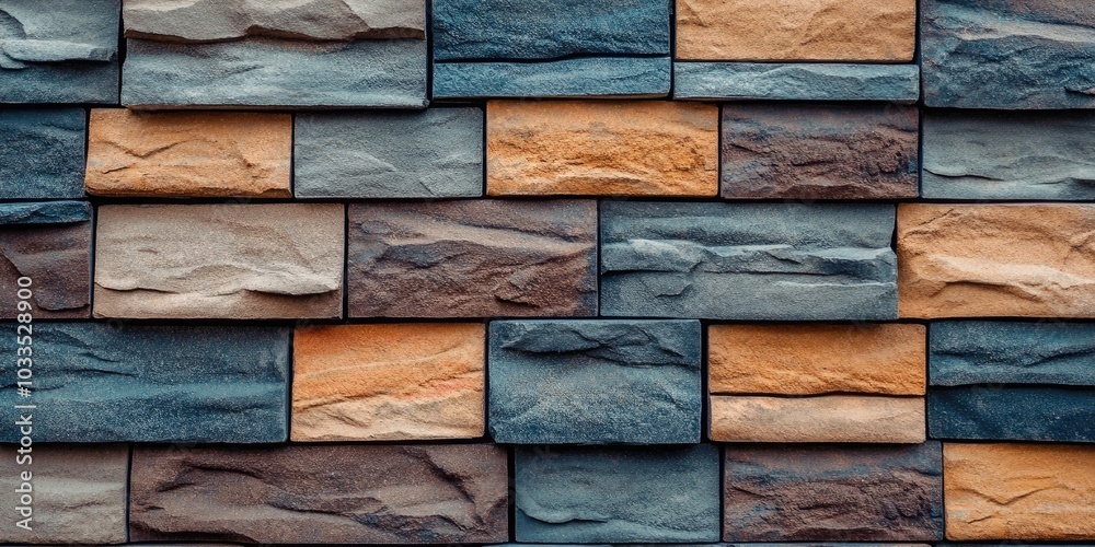 Aufkleber Brick walls display the pattern of the bricks in their natural colors, creating a background that is inherently colored.
