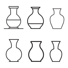 Vase icon vector art outline. 