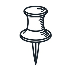 a line art pin with white background
