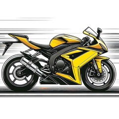 a line art motorcycle on a white background