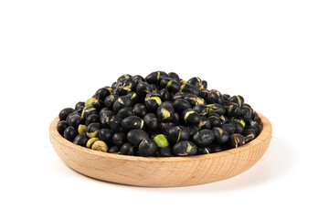 Black Soybean roasted shell cracked isolated  on white background.