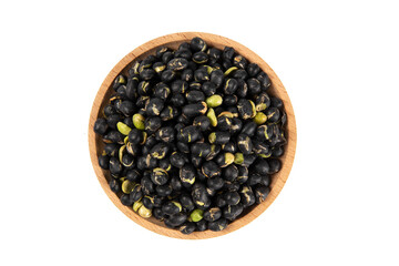 Black Soybean roasted shell cracked isolated  on white background.