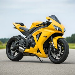 Motorcycles on the road ready to ride