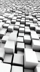 Fototapeta premium Abstract 3D white cubes on a flat surface