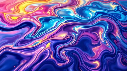 Fototapeta premium Seamless oil spill texture, swirling rainbow colors with glossy reflections, copy space